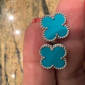 Blue and Silver  Earrings